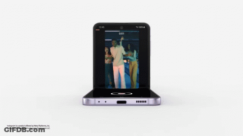 Purple Phone With Man On Screen GIF