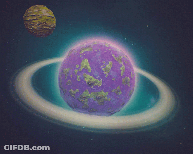 Purple Planet With Ring GIF