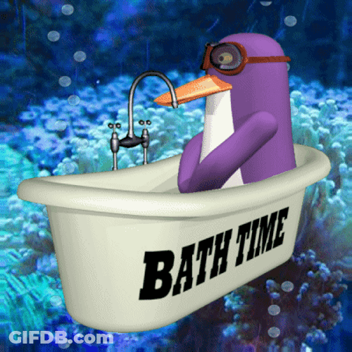 Purple Platypus Bath Time Under Sea GIF