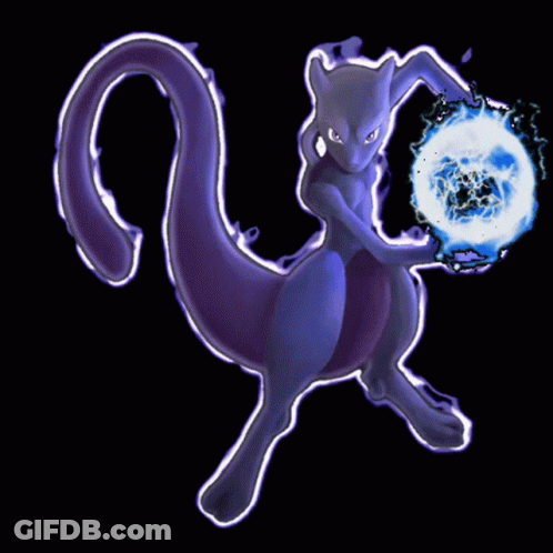 Purple Pokemon Holding Glowing Ball GIF