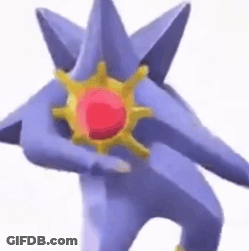 Purple Pokemon With Red Ball On Chest GIF