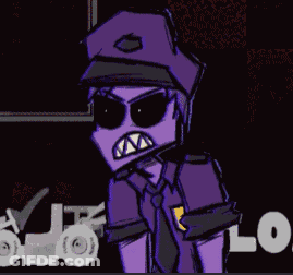 Purple Police Officer Laughing And Pointing GIF
