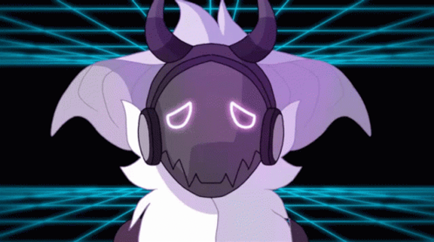 Purple Protogen Tumbling Down GIF