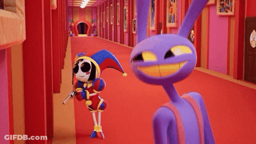 Purple Rabbit And Jester GIF
