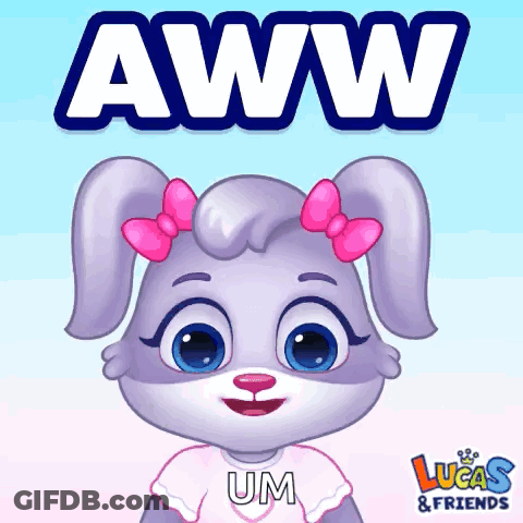 Purple Rabbit Saying Aww GIF
