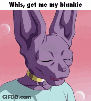 Purple Rabbit Saying Whos Get Me My Blankie GIF