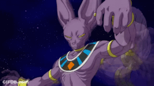 Purple Rabbit With Yellow Eyes And Square Necklace GIF