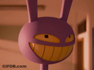 Purple Rabbit With Yellow Smile GIF