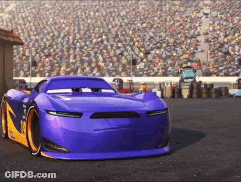 Purple Race Car From Cars On Track GIF