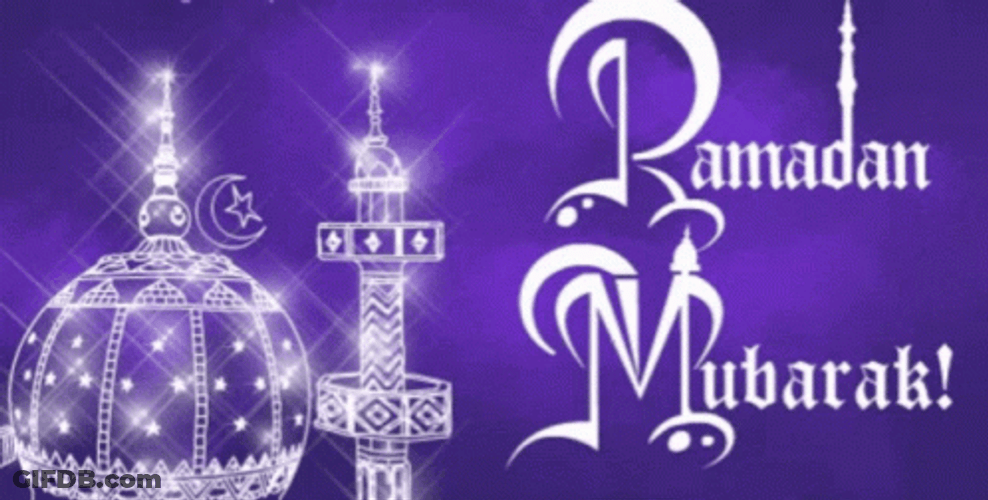 Purple Ramadan Mubarak Sparkling Churches GIF