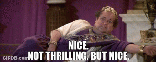 Purple Robe Man On Throne: Nice Not Thrilling GIF