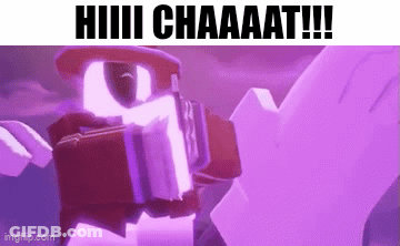 Purple Robot Saying Hiiiiii Chaaaat GIF