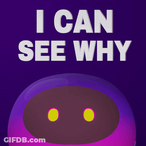 Purple Robot Saying I Can See Why GIF