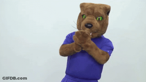 Purple Shirt Mascot Saying Pitt GIF
