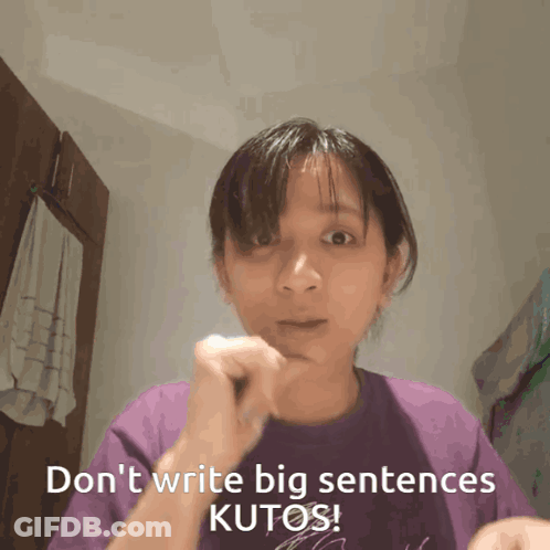 Purple Shirt Woman Don T Write Big Sentences Kutos GIF