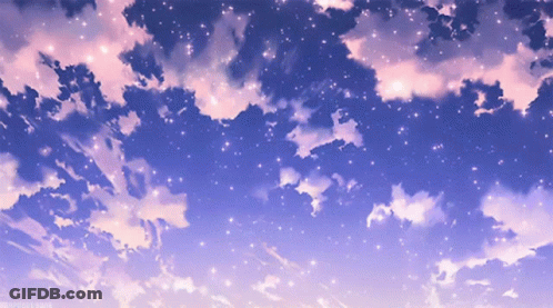 Purple Sky With Clouds And Stars GIF