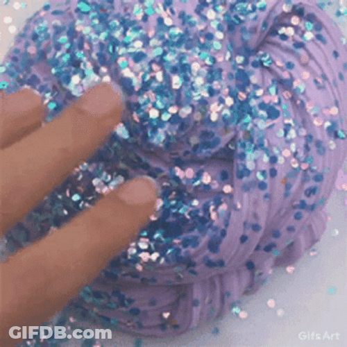 Purple Slime With Blue Sparkles GIF