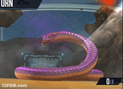 Purple Snake In Video Game Score 0-3 GIF