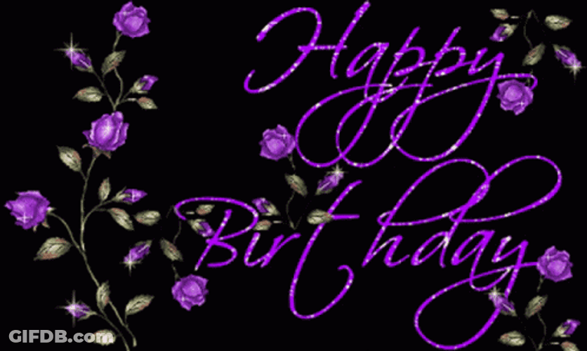 Purple Sparkle Birthday Queen GIF