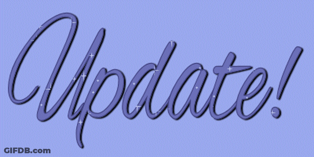 Purple Sparkling Update Typography GIF