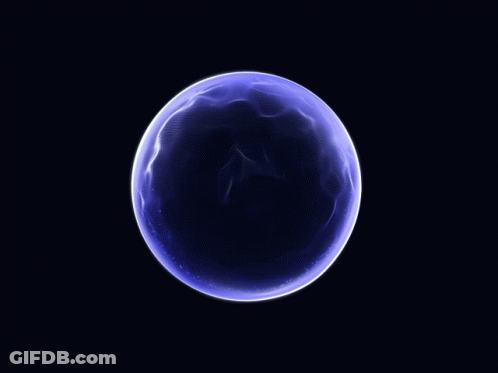 Purple Sphere Black Background White Outline GIF