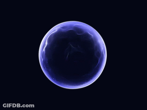 Purple Sphere With White Lines On Black GIF