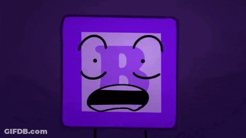 Purple Square With Cartoon Face And B GIF