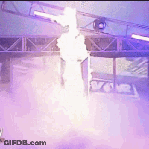 Purple Stage With VCR Sign GIF