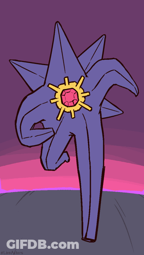 Purple Star With Yellow Center And Red Diamond GIF