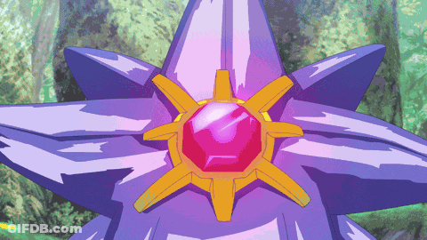 Purple Star With Yellow Center And Red Jewel GIF