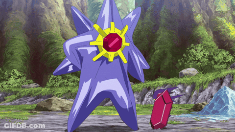 Purple Star With Yellow Center Next To Red Item GIF