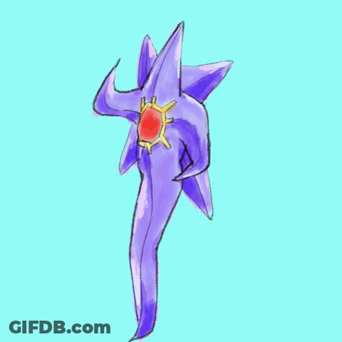 Purple Starfish With Red Jewel In Eye GIF