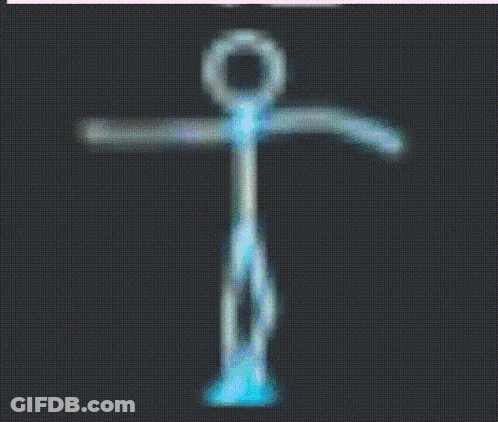 Purple Stick Figure Standing On Black Background GIF