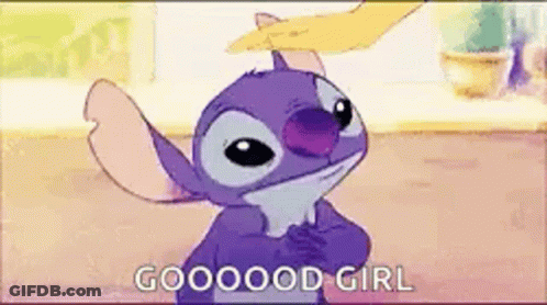 Purple Stitch In Front Of Yellow Hand GIF