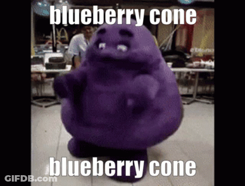 Purple Stuffed Animal Saying Blueberry Cone Blueberry Cone GIF