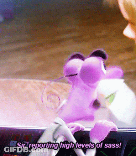 Purple Stuffed Animal Saying Sir Reporting High Levels Of Sass GIF