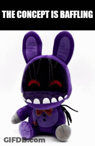 Purple Stuffed Bunny Saying The Concept Is Baffling GIF