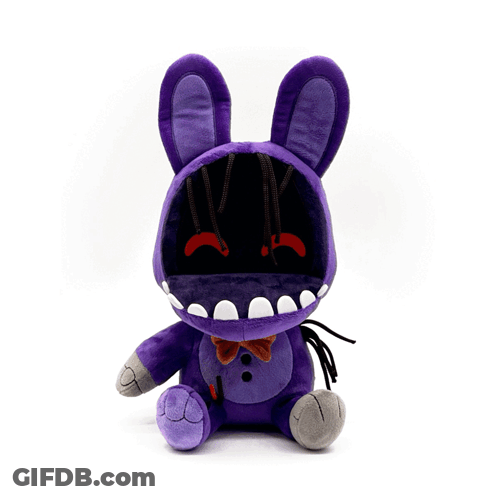 Purple Stuffed Bunny Showing Teeth GIF