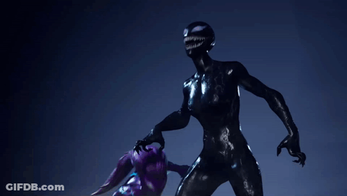 Purple Superhero And Black Superhero Standing Together GIF