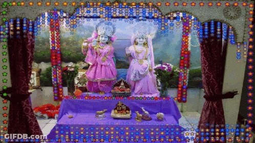 Purple Table With Deities Picture GIF