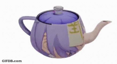 Purple Teapot With Girl Face GIF