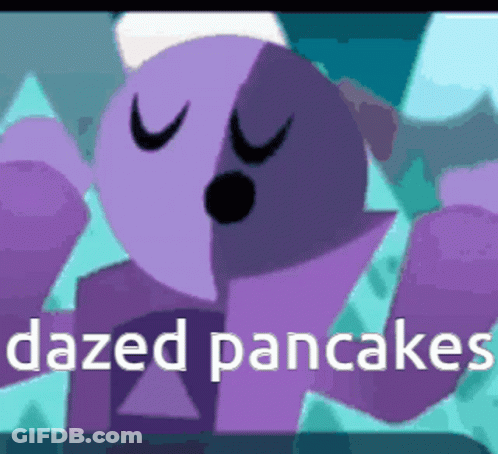 Purple Teddy Bear Saying Dazed Pancakes GIF