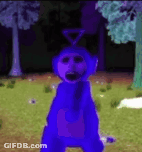 Purple Teddy Bear With Triangle On Head GIF