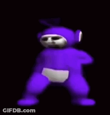 Purple Teddy Bear With White Face In Dark GIF