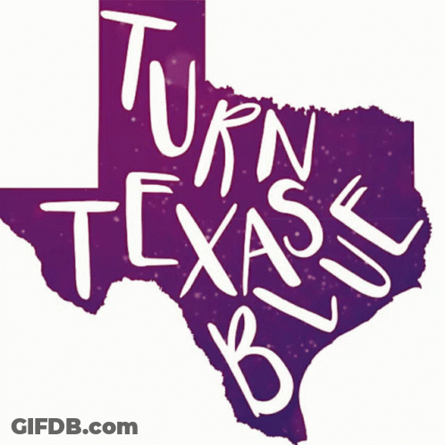 Purple Texas Map Saying Turn Texas Blue GIF