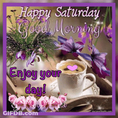 Purple Theme Saturday Blessings Card GIF