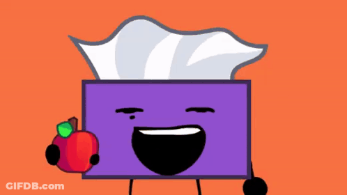 Purple Tissue Box Holding Red Apple GIF