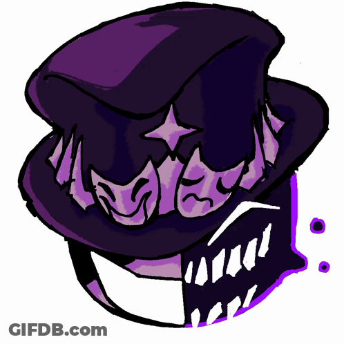 Purple Top Hat With Skull GIF