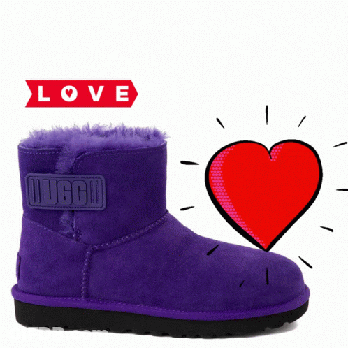 Purple Ugg Boots With Heart GIF
