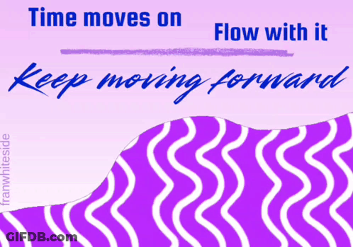 Purple White Wave Time Moves On Flow With It GIF